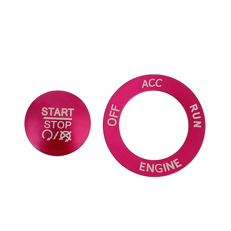 ALETAI Push Start Stop Button Cover Trim for 2015-2021 Dodge Challenger Dodge RAM 1500 Dodge Charger, Aluminum Alloy, Pink - Image 4